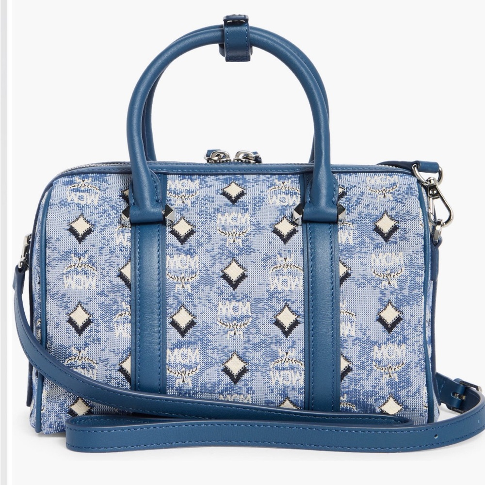 MCM Denim Satchel Crossbody Bag NWT - Picture 2 of 7